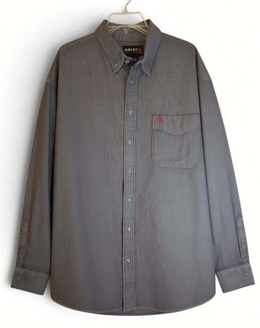 Ariat FR Flame Resistant Grey Twill Long Sleeve Work Shirt 3XLTG